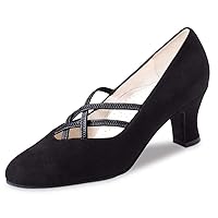 Ladies Dance Shoes Ruby 6 - Suede Black - 6 cm Heel - Made in Italy