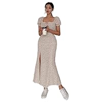 Women's Dress Dresses for Women Ditsy Floral Print Split Thigh Dress Dress