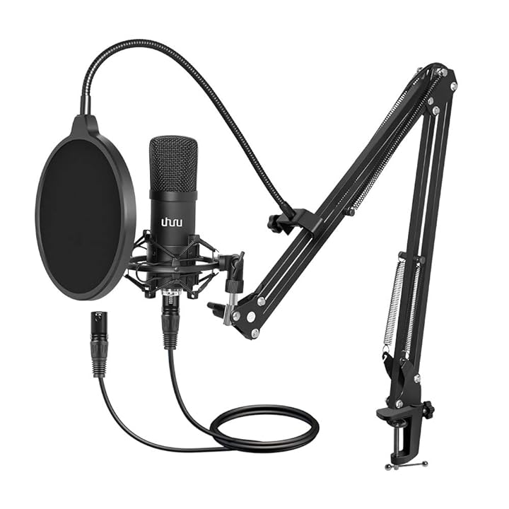 Mua XLR Condenser Microphone, UHURU Professional Studio Cardioid Microphone  Kit with Boom Arm, Shock Mount, Pop Filter, Windscreen and XLR Cable, for  Broadcasting,Recording,Chatting and YouTube(XM-900) trên Amazon Mỹ chính  hãng 2023 |