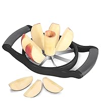 Newness Apple Slicer Corer, 8-Slice [Large Size] Premium Apple Slicer Corer, Cutter, Divider, Wedger, Stainless Steel Easy Grip Fruit Slicer with Sharp Blade for Apples, Pears and More, Black