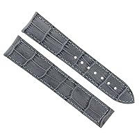 Ewatchparts LEATHER WATCH STRAP BAND DEPLOY CLASP COMPATIBLE WITH 20MM OMEGA SPEEDMASTER MOON WATCH GREY