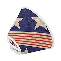 Patriotic USA Stars Pet Cone Recovery Collar Elizabethan Protective for Dog Cat After Surgery