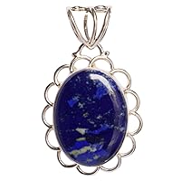 Lapis Lazuli Gemstone 925 Solid Sterling Silver Pendant Attractive Designer Jewellery For Girls