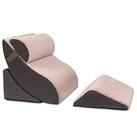 Avana Kind Bed Orthopedic Support Wedge Pillow Comfort System, Rose/Grey, 4-Piece-Set