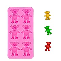 3D Cute Standing Teddy Bear Doll with Bow Silicone Mold for Making Candy Desserts Gum Paste Pudding Crystal Cupcake Cake Topper Decor Soap Mould Ice Cube Fondant Jelly Shots Chocolate Pendant Charms