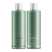 ALURAM Coconut Water Based Curly Hair Clarifying Shampoo and Conditioner - Color Safe Lightweight Formula for Medium to Course Hair - Sulfate & Paraben Free