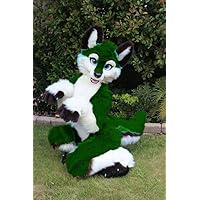Green Cute Husky Cat Fursuit Fullsuit Teen Costumes Full Furry Suit Furries Costume Anime CUSTOM FOR Adult