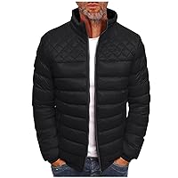 Puffer Jacket Men Heated Zip Up Big And Tall Winter Coat Warm Slim Fit Thick Coat Casual Jacket Outerwear