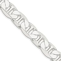 925 Sterling Silver Solid Polished 10.5mm Nautical Ship Mariner Anchor Chain Necklace Lobster Claw Jewelry Gifts for Women - Length Options: 20 22 24
