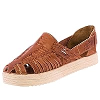 Womens 104 Light Brown Authentic Mexican Huarache Platform Sandals Leather Closed