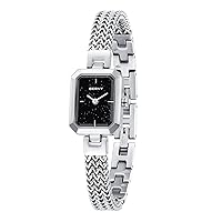 BERNY Silver Watches for Women Easy Resize Ladies Bracelet Watch All Stainless Steel Luxury Fashion Small Square Wristwatch Waterproof Detachable Band