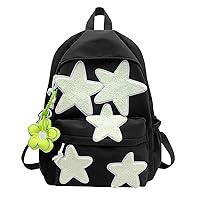 Y2k Backpack for Women Aesthetic Bags with Star Graphic Vintage Coquette Bags Y2k Fashion Cyber Bag((style5-black)