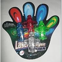 FingerBeams LED Finger Ring Flashlights, Airplane Style, 1 Card of 4 Lights