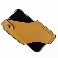 Gentlestache Leather Phone Holster, Phone Holder for Belt Loop, Cell Phone Cases, Leather Belt Pouch with Magnetic Button Brown