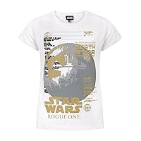 STAR WARS Rogue One Metallic Death Star White Girl's T-Shirt