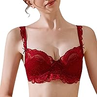 Women's Sexy Lace Soft Cup Bra Transparent Underwire Non Padded Bra for Women Sports Bras for Women Running
