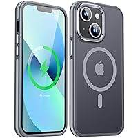 JAME Magnetic for iPhone 13 Case & iPhone 14 Case, [Compatible with Magnetic] [Shockproof Military-Grade Protection] Slim Non-Slip Translucent Matte Phone Case for iPhone 13/iPhone 14 6.1″, Grey