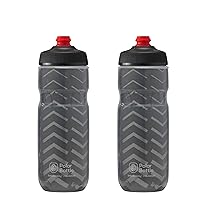 Polar Bottle Breakaway Insulated Water Bottle - BPA Free, Cycling & Sports Squeeze Bottle (Bolt - Charcoal, 20 oz) - 2 pack