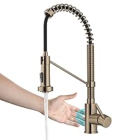 Bolden Touchless Sensor Commercial Pull-Down Single Handle 18-Inch Kitchen Faucet in Spot Free Antique Champagne Bronze, KSF-1610SFACB