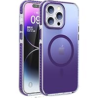 Shockproof Case for iPhone 15 Pro Max/15 Pro/15 Stylish Gradient Design Magnetic Wireless Charging Support (Purple1,15Pro)