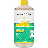 Alaffia Babies and Kids Bubble Bath, Gentle Baby Essentials for Delicate Skin, Cleansing & Calming Bubbles, Plant Based Formula, Vegan, Eucalyptus Mint, 32 Fl Oz