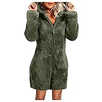 Women's Jumpsuits, Rompers & Overalls, Women Outfits Jumpsuits for Dressy Rompers Overalls Long Sleeve Hooded Jumpsuit Pajamas Casual Winter Warm Rompe Sleepwear Outfits Jumpsuits (S, Green)