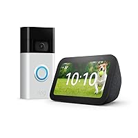 Ring Video Doorbell von Amazon, Nickel Matt, Funktionert mit Alexa + Der neue Echo Show 5 (3. Gen.) | Anthrazit - Smart Home-Einsteigerpaket