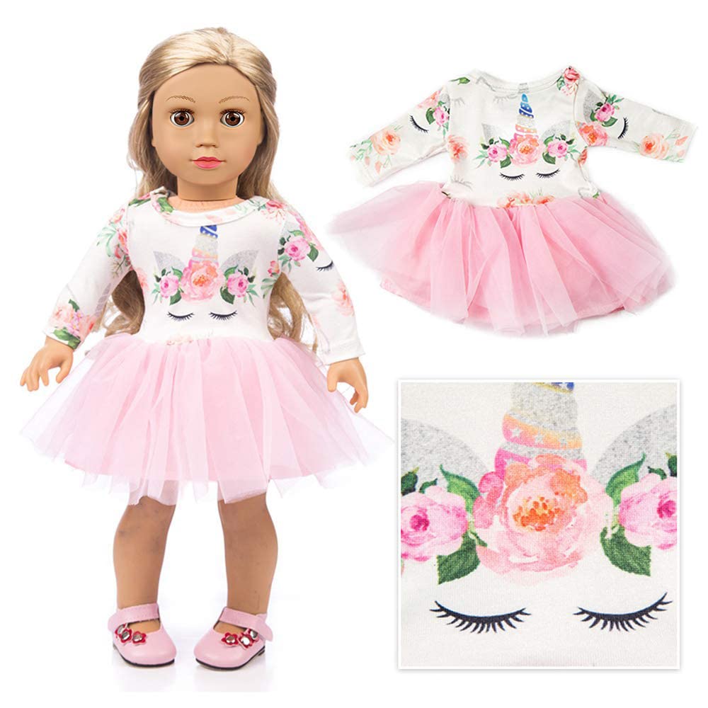 ZQDOLL 19 pcs Girl Doll Clothes Gift for 18 inch Doll Clothes and Accessories, Including 10 Complete Sets of Clothing (AZW25)