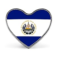 El Salvador Flag Heart Brooch Pin Cute Heart Badge for Wedding Birthday Party Jewelry Gift