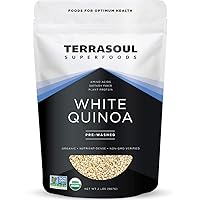 Terrasoul Superfoods Organic White Quinoa, 2 Lbs - Pre-washed | Gluten-free | Plant Protein