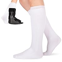 BraceAbility Replacement Sock Liner for Orthopedic Walking Boots - Medical Tube Cast Socks to Wear Under Aircast Cam Walkers and Leg or Foot Fracture Boot for Men and Women (Pack of 2)