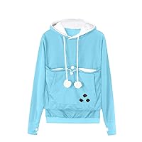 Girls Hoodies,Pet Holder Cat Dog Large Pouch Carriers Pullover Long Sleeve Cat Ear Dog Paw Pet Pocket Sweatshirts