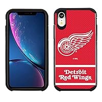 Apple iPhone XR - NHL Licensed Detroit Red Wings Red Jersey Textured Back Cover on Black TPU Skin