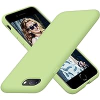Cordking for iPhone 8 Plus Case, for iPhone 7 Plus Case, Silicone Ultra Slim Shockproof Phone Case with [Soft Anti-Scratch Microfiber Lining], 5.5 inch, Tea Green