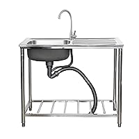 Freestanding Stainless Steel Sink, Commercial Restaurant Sink, Large Single Bowl Sink, Outdoor Sink, Industrial Sink