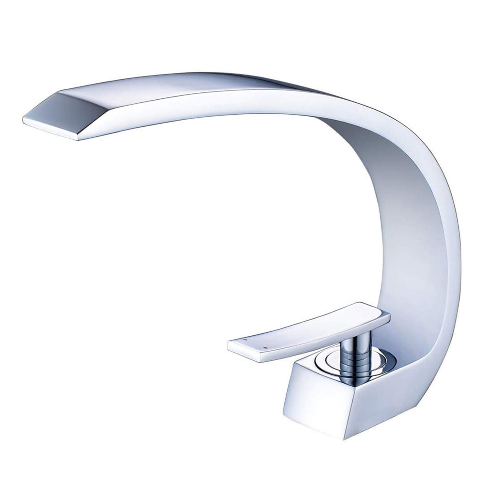 Wovier Chrome Bathroom Sink Faucet with Supply Hose,Unique Design Single Handle Single Hole Lavatory Faucet,Basin Mixer Tap Commercial