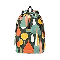 Mid Century Modern Retro With Drop Shapes Print Canvas Laptop Backpack Outdoor Casual Travel Bag Daypack Book Bag For Men Women