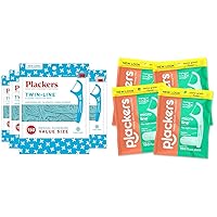 Twin-Line Dental Flossers, Advanced Whitening and Dual Action Flossing System & Micro Line Dental Floss Picks, Fold-Out FlipPick, Tuffloss, Easy Storage
