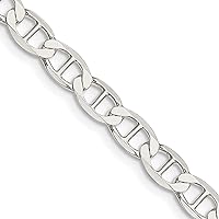 Sterling Silver 5.7mm Semi-Solid Flat Anchor Chain