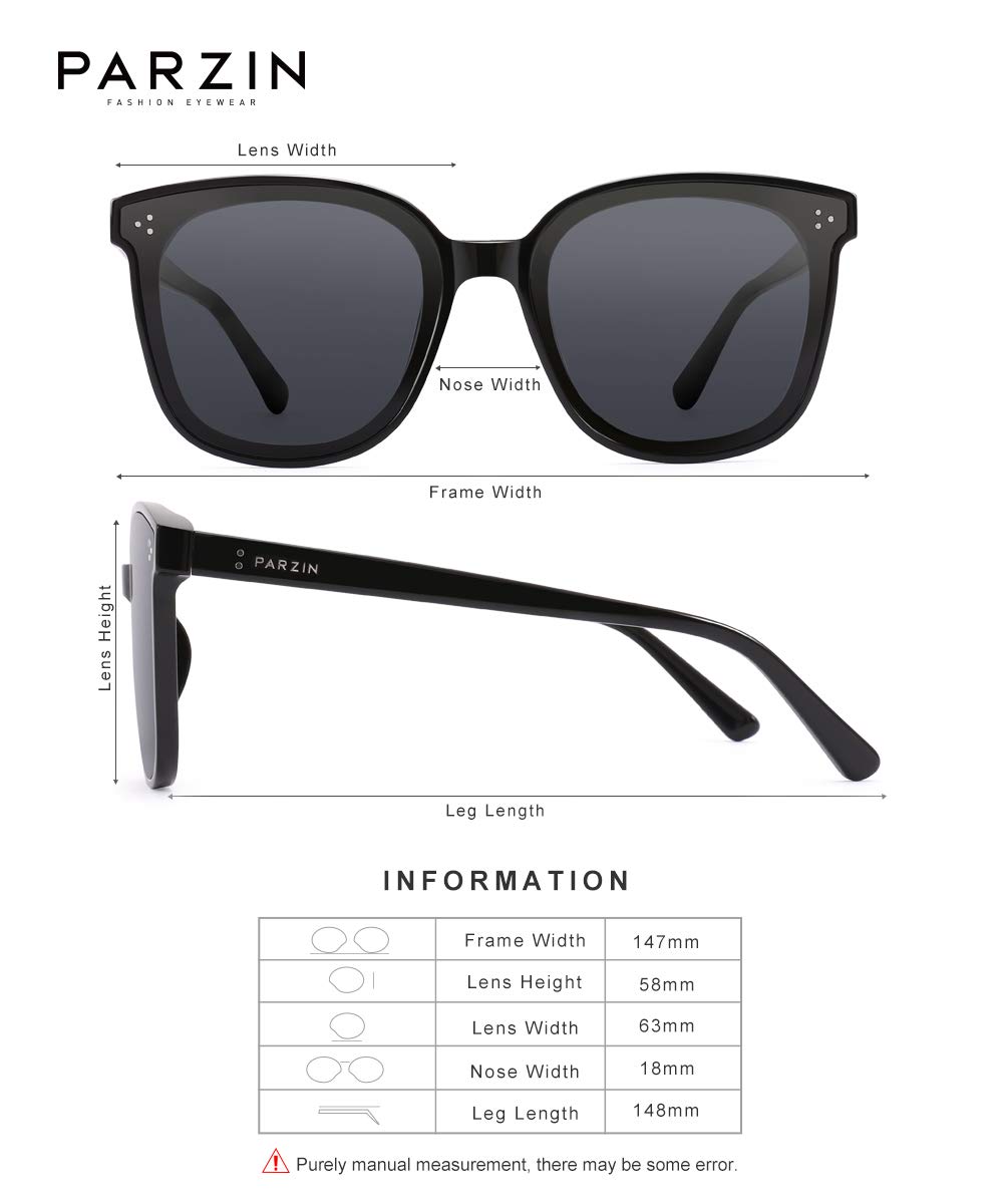 PARZIN Fashion Flat UV400 Protecting Sunglasses for Men Women Trendy Oversize Vintage Glasses PZ6633