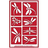 Armour Products Ove N Over-Dragonfly Over N Over Reusable Glass Etching Stencil, Brown