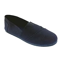 Elegant Men's Black Plain Canvas Slip-on Flat Loafer Shoes
