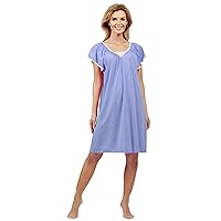 Shadowline Women's Cameo Short Nightgown with Flutter Sleeve