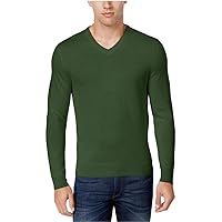 Club Room Mens Wool Blend V-Neck Pullover Sweater Green L
