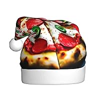 Pizza 3D Christmas Hat, Winter Snow Beanie for Xmas Party, Ideal Christmas & New Year Gifts, Festive Holiday Hat for Adults