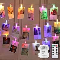 30 Led Photo Clip String Lights with Remote LED Fairy Twinkle Lights Home Festival Decor Lights for Christmas Party Halloween Thanksgiving Wedding Valentine's Day (10ft, Multicolor)