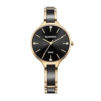 Women's Quartz Watch with Dial Analog Display and Ceramic Band