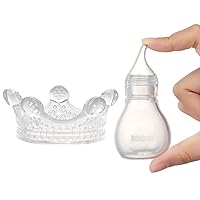 Haakaa Silicone Baby Nasal Aspirator&Crown Teether Set-Nose Bulb Syringe | Easy-Squeezy Baby Nose Cleaner|Super Soft Silicone Teething Toys | Freezer Safe Cold Soothing Teethers for 0M+Babies