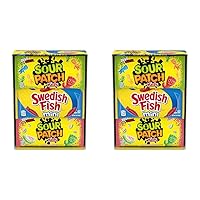 SOUR PATCH KIDS and SWEDISH FISH Mini Soft & Chewy Candy Variety Pack, 18-2 oz Bags (Pack of 2)