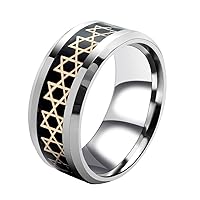 Jewish Star of David Ring for Men Women Stainless Steel Size 6-12 Jewelry With Gifts Bag